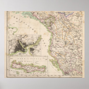 Póster Península de los Balcanes, Turquía, Albania