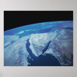 Póster Península del Sinaí desde el espacio