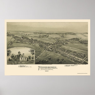 Póster Pennsburgh, PA Panoramic Map - 1894