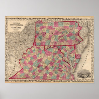Póster Pennsylvania and Virginia