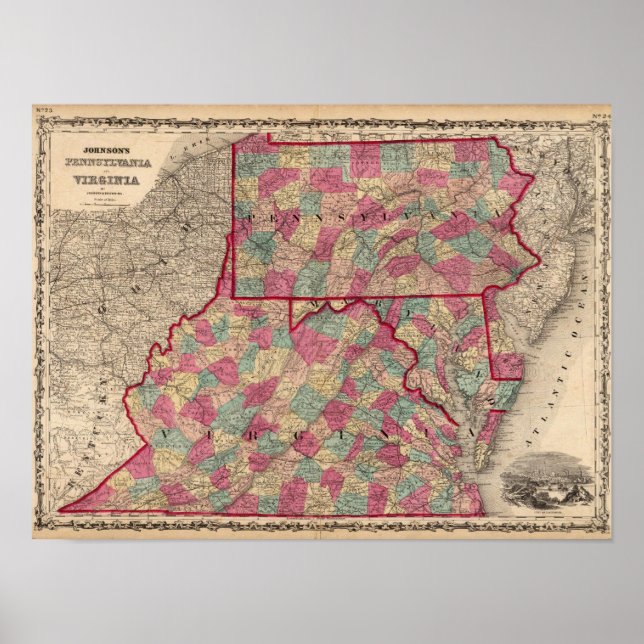 Póster Pennsylvania and Virginia (Frente)