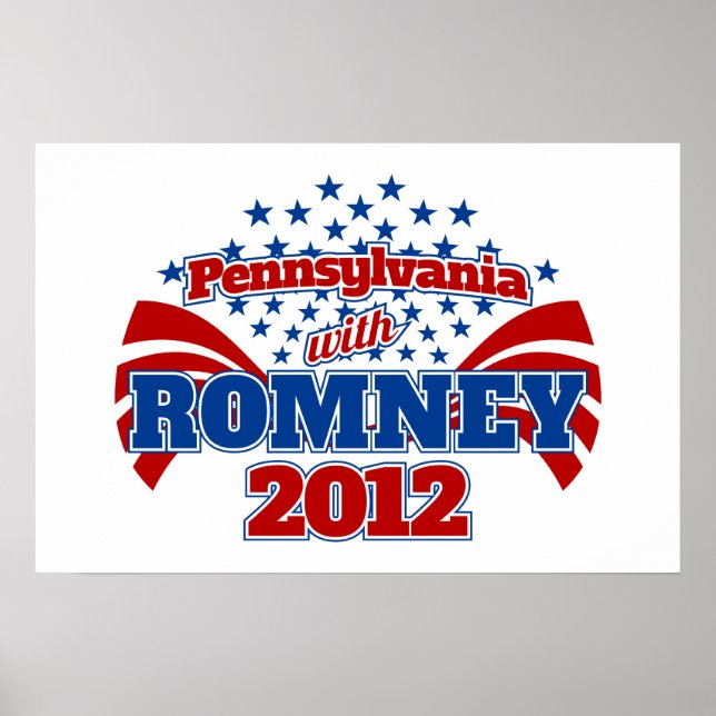 Póster Pennsylvania con Romney 2012 (Frente)