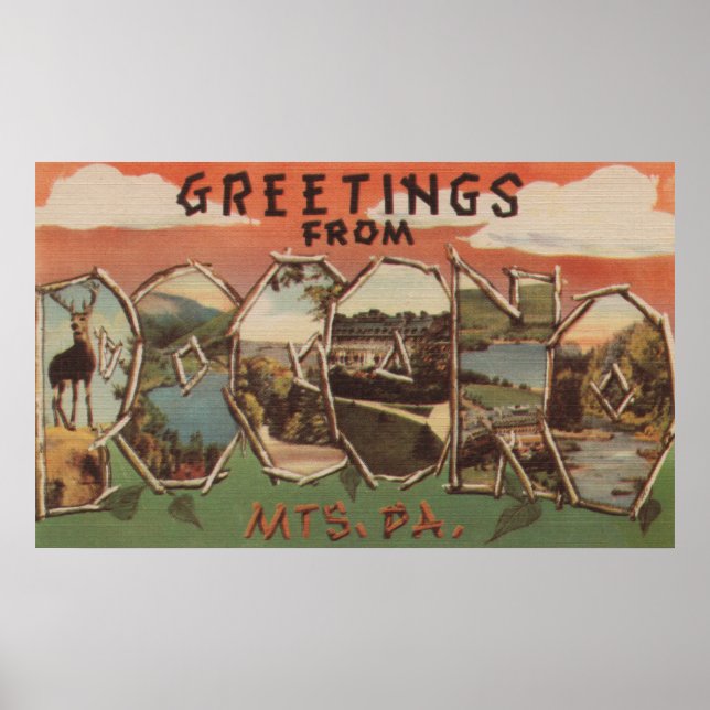 Póster Pennsylvania - Montañas Pocono (Frente)