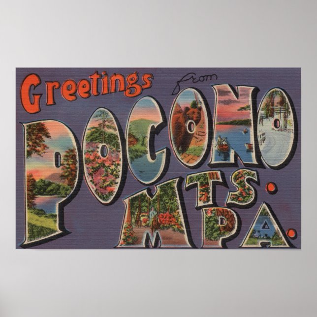 Póster Pennsylvania - Montañas Pocono 2 (Frente)