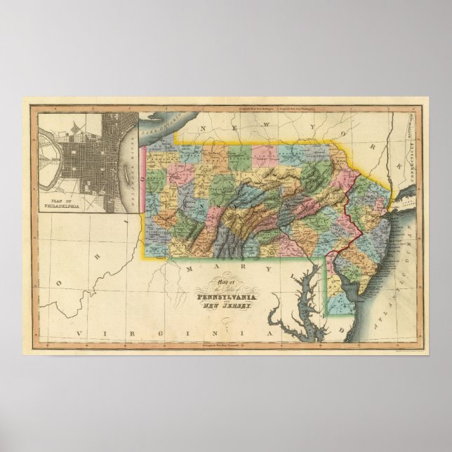 Póster Pennsylvania, Nueva Jersey 2 (Frente)