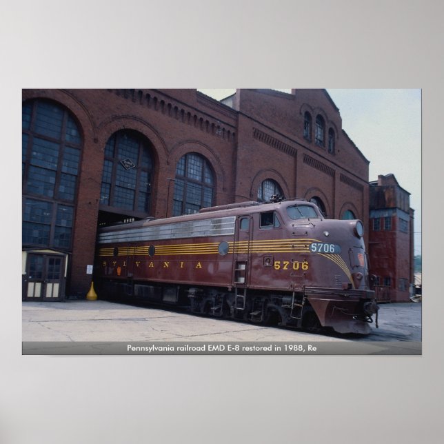 Póster Pennsylvania Railroad EMD E-8 restaurado en 1988,  (Frente)