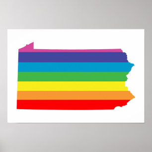 Póster pennsylvania rainbow stripes