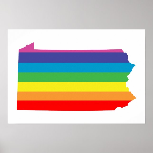 Póster pennsylvania rainbow stripes (Frente)