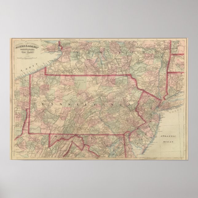 Póster Pennsylvania y Nueva Jersey (Frente)