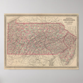 Póster Pennsylvania y Nueva Jersey 2