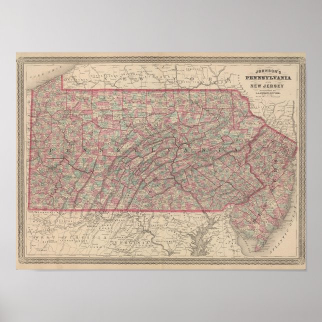 Póster Pennsylvania y Nueva Jersey 2 (Frente)