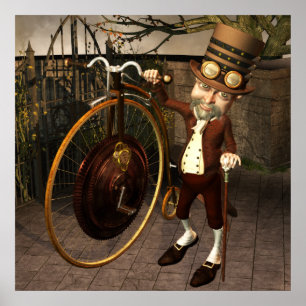 Póster Penny Farthing Steampunk Print