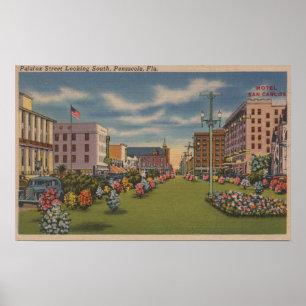 Póster Pensacola, FL - South View of Palafox