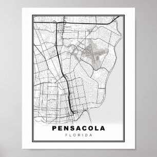 Póster Pensacola Map
