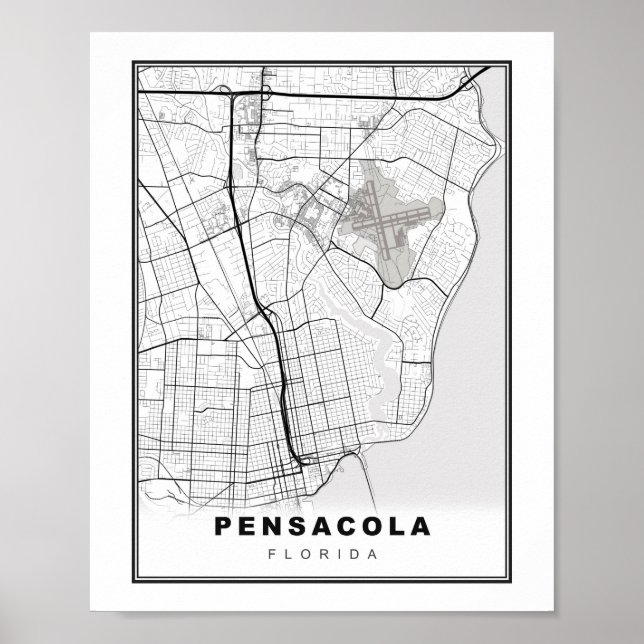 Póster Pensacola Map (Frente)
