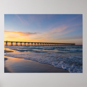 Póster Pensacola Pier Shoreline Sunrise Poster