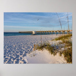 Póster Pensacola Sand Dunes Pier Morning Poster