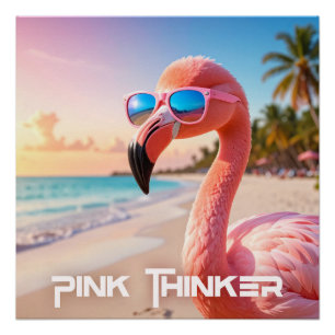 Póster PENSADOR DE ROSA Flamenco Rosa