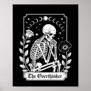 Póster Pensador excesivo de esqueleto gótico oscuro de Ha