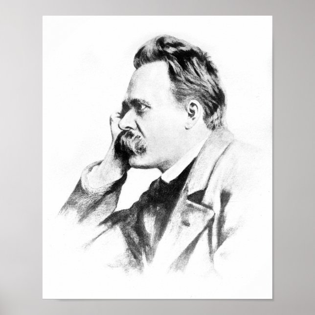 Póster pensador famoso: Friedrich Nietzsche (Frente)