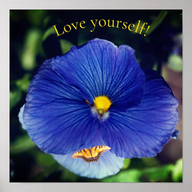 Póster pensamiento azul viola (Frente)