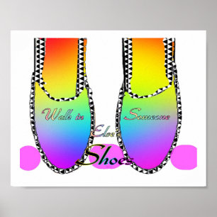Póster Pensamiento: Caminar en el Poster de zapatos de ot