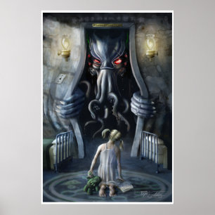 Póster Pensamiento ilusorio v2: Cthulhu entrando en nuest