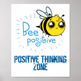 Póster Pensamiento positivo de abeja positiva