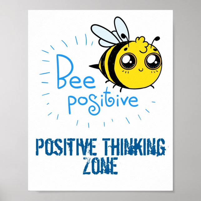 Póster Pensamiento positivo de abeja positiva (Frente)
