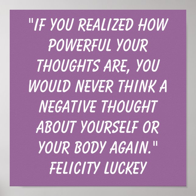 Póster Pensamientos de pérdida de peso 10 (Frente)