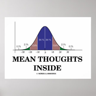Póster Pensamientos medios en el interior (Humor estadíst