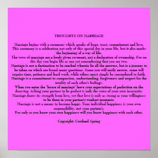 PÓSTER PENSAMIENTOS SOBRE EL MATRIMONIO