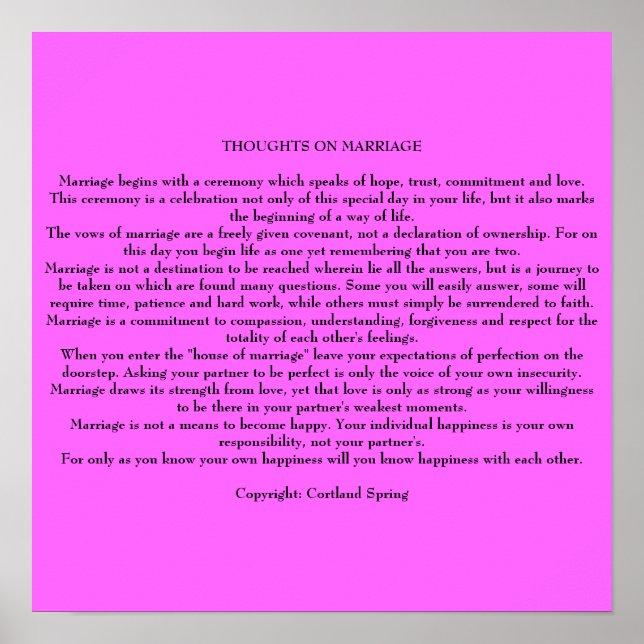 PÓSTER PENSAMIENTOS SOBRE EL MATRIMONIO (Frente)