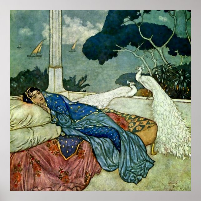 Póster "Pensando en Lady Yang" por Edmund Dulac (Frente)