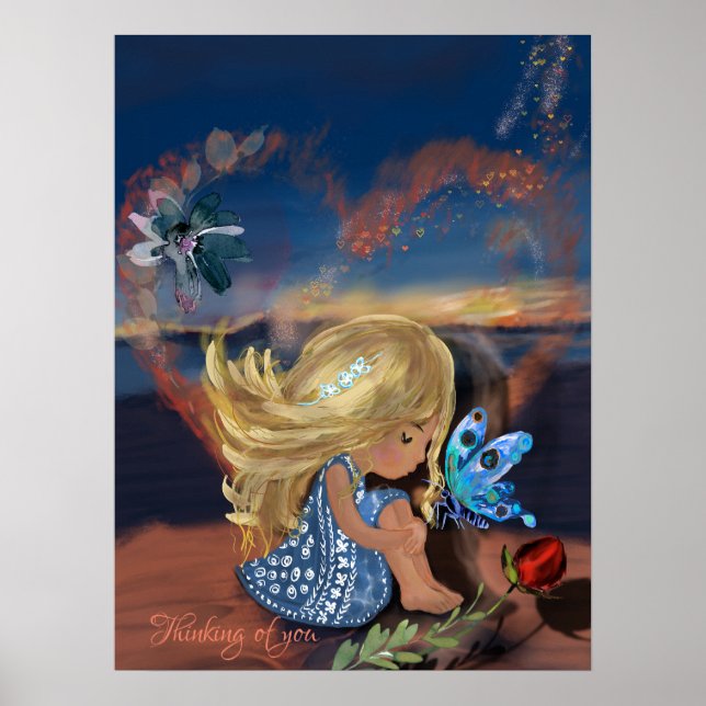 Póster Pensando en ti en la playa (Frente)