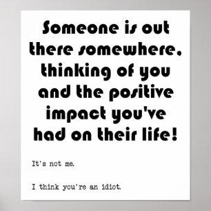 Póster Pensando en ti Poster gracioso