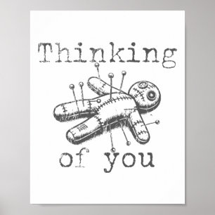 Póster Pensando En Usted Voodoo Doll Gracioso Halloween 2