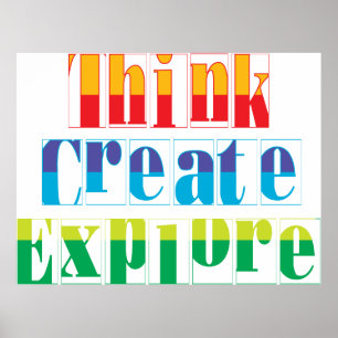 Póster pensar, crear, explorar