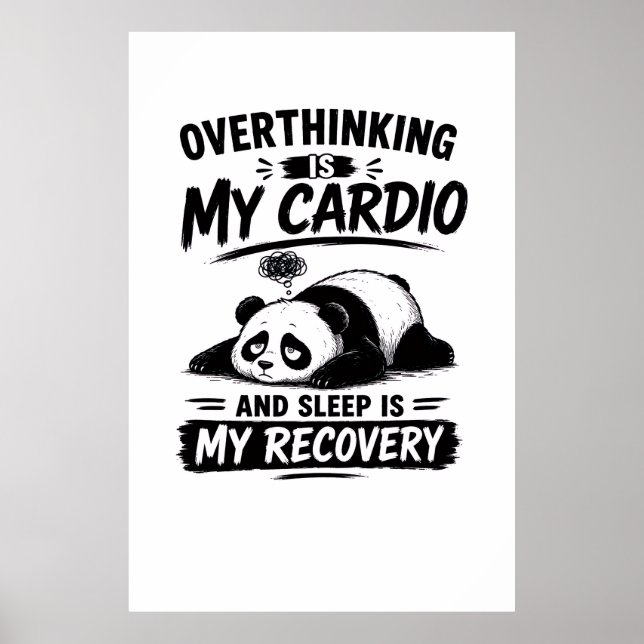 Póster Pensar Demasiado Es Mi Cardio (Frente)