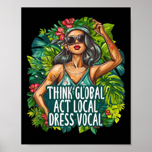 Póster Pensar en el acto global Vocal Vocal de Vestimenta