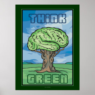 Póster Pensar en el cerebro verde