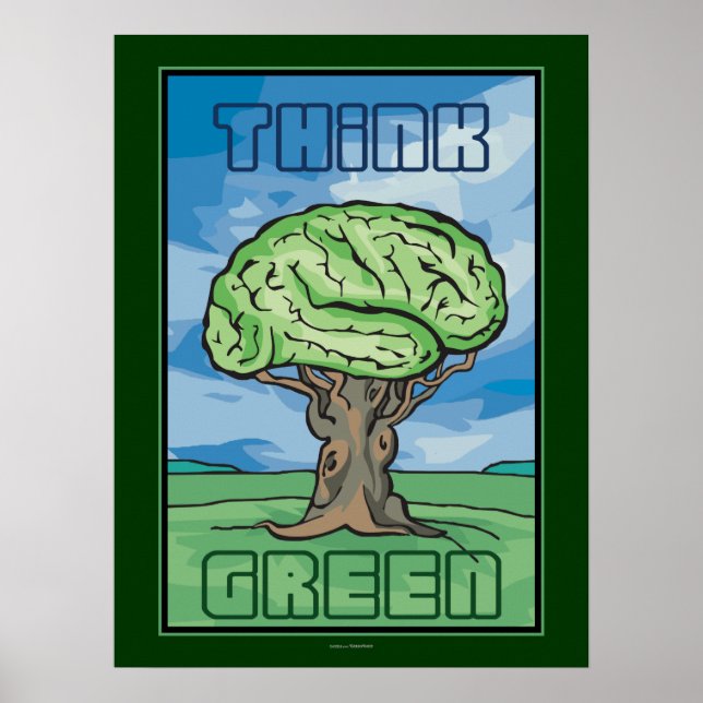 Póster Pensar en el cerebro verde (Frente)