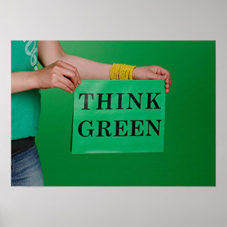 Póster Pensar en el poster verde