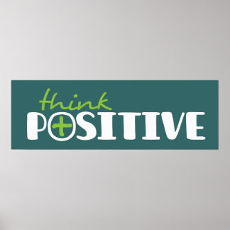 Póster Pensar en el poster verde largo gráfico positivo