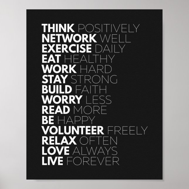Póster Pensar positivamente | Poster motivacional (Frente)