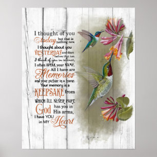 Póster Pensé En Tu Memorial Hummingbird