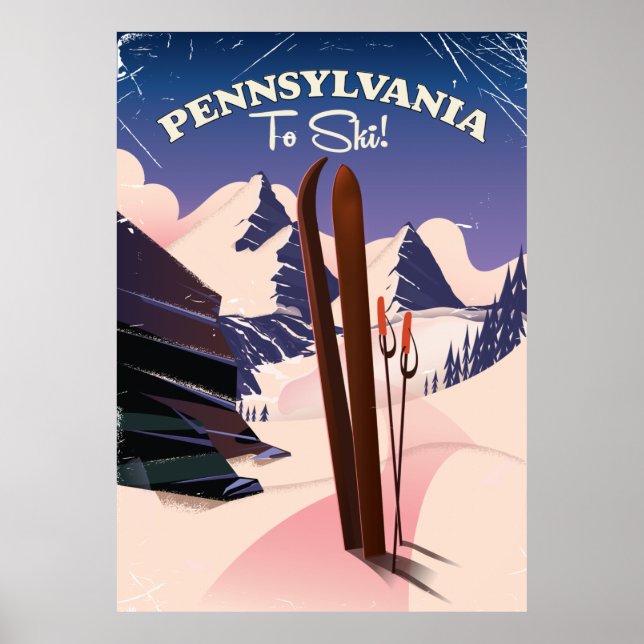 Póster Pensilvania Para Esquiar (Frente)