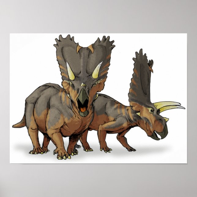 Póster Pentaceratops - Dinosaurio Cretácico tardío (Frente)