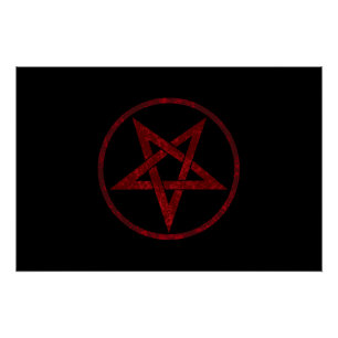 Póster Pentagram del diablo Rojo