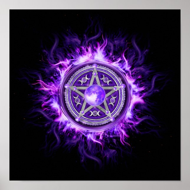 Póster Pentagram morado (Frente)